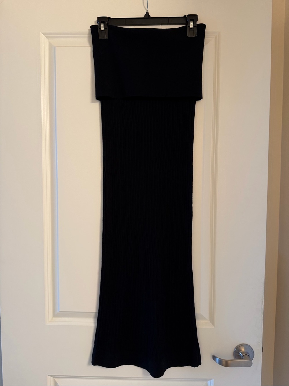 NWT SKIMS Black Strapless Ribbed Maxi Dress